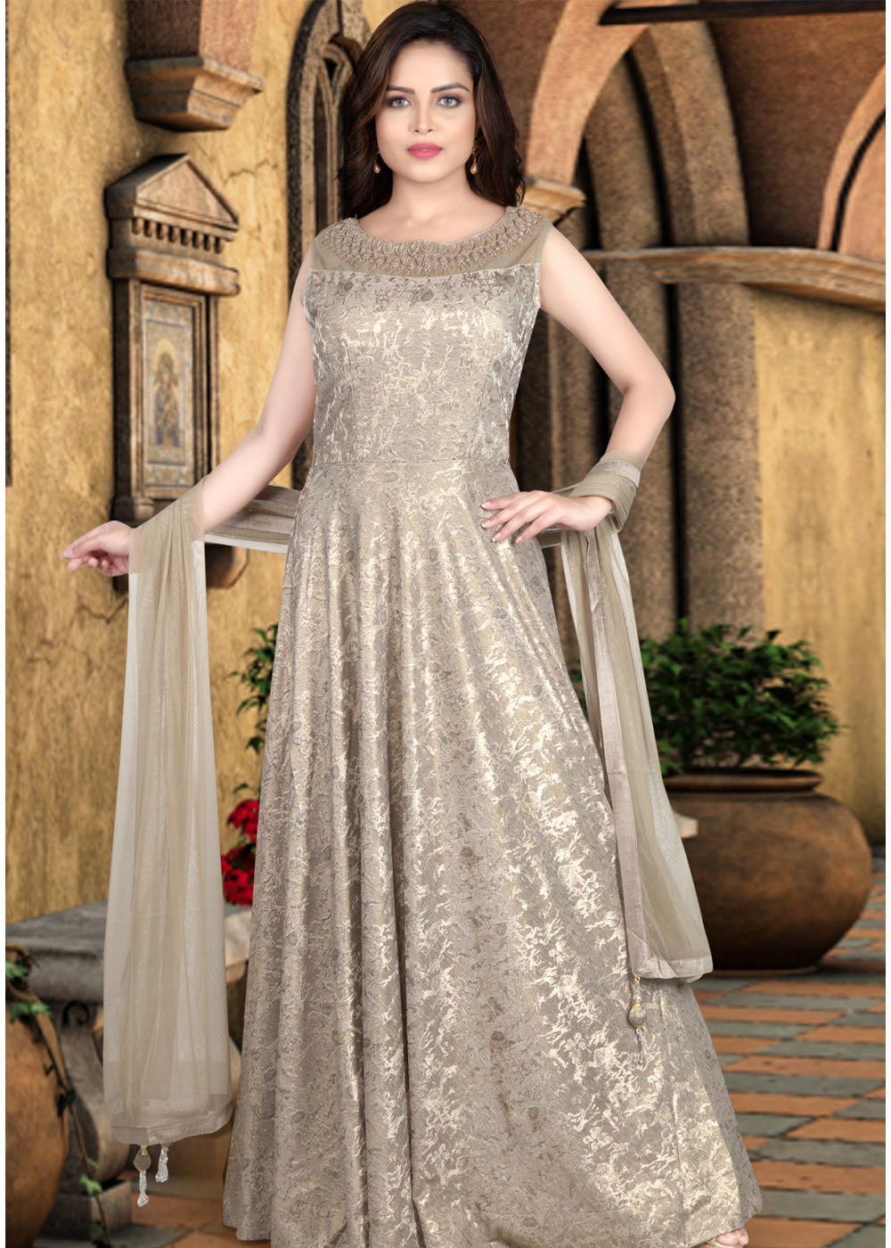 light colour gown for engagement